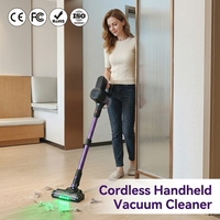 Aspirateur balai filaire 2 en 1 à forte puissance d’aspiration, aspirateur électrique sans sac, portable et maniable, avec