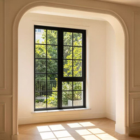 Fenêtre en aluminium de style français, blanche, avec revêtement en poudre, verre trempé et persienne, pour appartement haut de gamme, isolation thermique