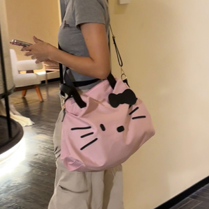 New Style Fashion PU Light Weight Large Capacity Zipper Multi-Function Travel Bag Hand Carry Luggage Cat Design Unisex Single - Product Image 2