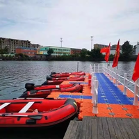 Dock flottant modulaire en HDPE d'usine avec piston, durable pour les marinas, les jet-skis et les bateaux