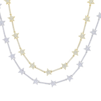 Collier ras du cou avec pendentif étoile polaire géométrique, entièrement micro-pavé de zircone cubique 5A, pour femme, ensemble de bijoux tendance, cadeau
