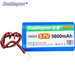Doublepow OEM ODM 3.7v 18650 충전식 리튬 배터리 팩 5600mah 리튬 이온 2 전선 커넥터 전동 공구 및 장난감 - Product Image 1