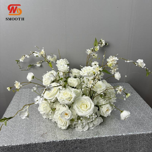 SMOOTH Artificial Silk <b>White</b> Flower Ball Wedding Valentine's Day <b>Table</b> Centerpiece Stand with Customizable Size - Product Image 5