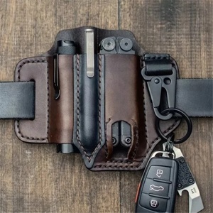 HIBO OEM Multi-<span class=keywords><strong>outils</strong></span> avec étui en cuir, organisateur EDC, couteau, stylo, mini lampe torche, sac de <span class=keywords><strong>ceinture</strong></span> avec <span class=keywords><strong>porte</strong></span>-clés - Product Image 2