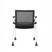 HUASHI Chaise de formation moderne en maille pour salles de réunion Chaise élévatrice en tissu avec roulettes empilable et pliable pour salles de conférence