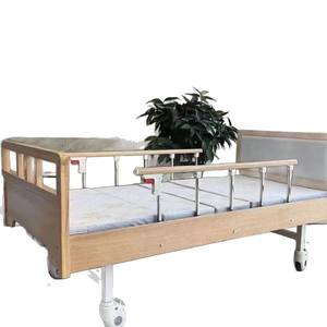 Cama de Hospital Mecedora Individual o Doble para Uso Doméstico con Cabecera y Barandilla de Madera, Cama de Enfermería Manual con Elegante Diseño de Madera - Product Image 5