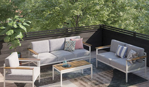 High Quality Aluminum Patio Garden Furniture Leisure Lounge <b>Outdoor</b> White Nordic Style <b>Sofa</b> Chair - Product Image 5