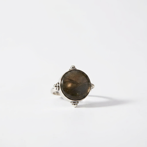 Art Palace 925 Silver <b>Labradorite</b> <b>Ring</b> Bezel Setting Ethnic Geometric Gemstone Jewelry Third Party Certified Unisex Everyday - Product Image 1