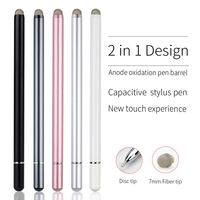 Stylet tactile en fibre 2 en 1 en métal personnalisé à vente chaude, pointe remplaçable pour tablettes iPhone, haute sensibilité, design de capuchon magnétique