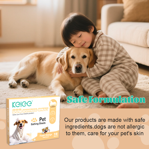 Feuilles nettoyantes écologiques pour animaux de compagnie KELEE, directement de l'usine, personnalisables, solubles dans l'eau, tablettes nettoyantes pour animaux, feuilles de shampoing pour chiens et chats - Product Image 3