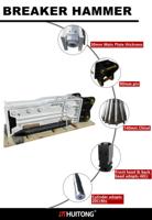 Huitong Martillo hidráulico 3156 KG Tipo superior para excavadoras de 30-40 toneladas OEM con certificado CE Motor como componente central