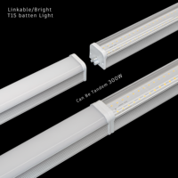 Luminaire linéaire LED moderne en aluminium pour bureaux commerciaux et industriels, 2 pieds, 4 pieds, 15W, 30W, type batten