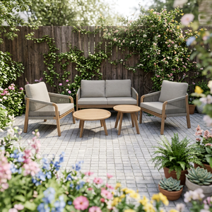 Luxury Contemporary Foldable Acacia Wood Eco-friendly Teak Wood Frame Outdoor Furniture Set Garden <b>Sofa</b> Dining Table Chair for - Product Image 5