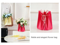 Boîte d'emballage pour vase à fleurs octogonal, en kraft imperméable, pliable, portable, pour bouquets et cadeaux