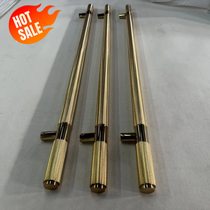 Poignée <span class=keywords><strong>de</strong></span> porte moderne <span class=keywords><strong>de</strong></span> luxe <span class=keywords><strong>en</strong></span> laiton massif doré pour hôtels et clubs, anti-traces <span class=keywords><strong>de</strong></span> doigts, à visser sur verre, quincaillerie haut <span class=keywords><strong>de</strong></span> gamme - Product Image 2