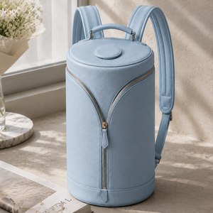 2026 Hot Sale Luxury PU Leather Cylinder <b>Backpack</b> Designer Ladies Classic Bucket Round Travel <b>Backpack</b> OEM ODM Supplier - Product Image 3