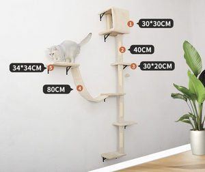 Màu Be treo tường mèo Cây mèo leo Kệ Nhà Thang cho mèo con ≤ 25kg - Product Image 6