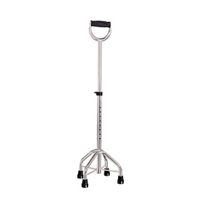 Aluminum Alloy Round Handle Cane Four Legged Adjustable Height Anti Slip <b>Walking</b> <b>Stick</b> For Elderly Support Mobility Aid - Product Image 1