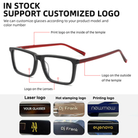 Lunettes de vue progressives carrées unisexes en acétate, anti-lumière bleue, imprimées, style classique – Approvisionnement direct usine