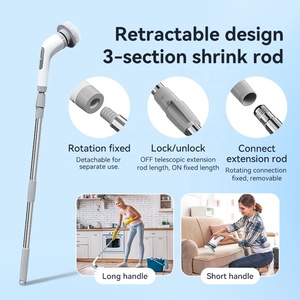 Nettoyeur électrique pour salle de bain, brosse de nettoyage électrique rotative pour salle de bain, brosse de nettoyage pour baignoire, cuisine, carrelage mural, évier - Product Image 3