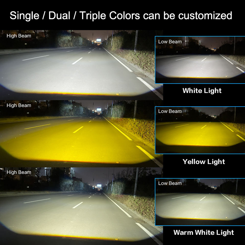 New 90W BIF Led Car Grille Light with 3 Projector Lens LED Work Light Rectangle Head Lighting with High Low Beam for Automobile · image 2