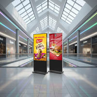 Pantalla LCD vertical de 43/55 pulgadas para interiores, tótem con Android 11, pantalla IPS LCD para publicidad en vídeo, señalización digital con pantalla táctil.