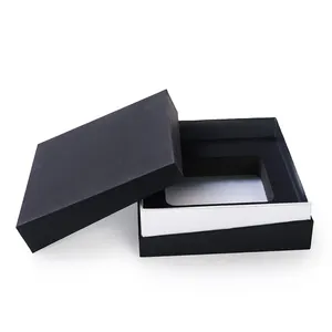 黑色软触控纸化妆品包装香水礼品盒EVA内异形化妆盖和底盒