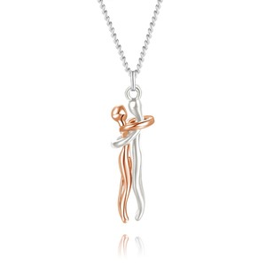 Novità 2024: Collane per Coppie 'Abbraccio d'Amore', Regalo per San Valentino, Ciondoli in Acciaio Inossidabile - Product Image 4