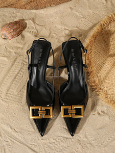 <span class=keywords><strong>รองเท้า</strong></span>ส้นสูงแบบส้นเข็ม ดีไซน์หัวแหลม รุ่น 1208-9 สำหรับผู้หญิง สวมใส่สบายในฤดูร้อน ตกแต่งด้วยหัวเข็มขัดสี่เหลี่ยมสุดหรู - Product Image 2