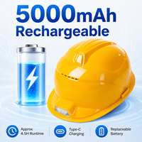 Casque de sécurité Dolnesrn AQM avec 4 ventilateurs intégrés, batterie rechargeable, casque de chantier pour le travail estival
