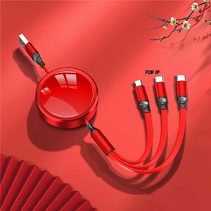 สายชาร์จแบบพับเก็บได้ 3 หัว 100W สำหรับอุปกรณ์ Micro และ USB-C สายแบน TPE เหมาะสำหรับการเดินทาง - Product Image 5