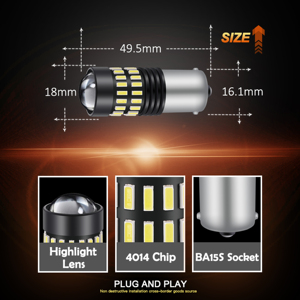 Feu clignotant LED stroboscopique 1156 1157 P21W 3157 7443 4014 48SMD pour marche arrière de voiture 12V – Vente en gros - Product Image 2
