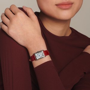 Rectangular Dial Mechanical Watch with Roman Numerals and Leather Strap for Daily and Formal Wear Longinesing - Product Image 2