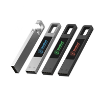 Nouvelle clé USB en métal haute vitesse avec design LED et crochet, USB 2.0, 16 Go/32 Go/64 Go, LED multicolore, garantie 1 an