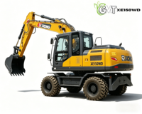 Excavatrice sur chenilles XE155WD de 14,6 tonnes, moteur Cummins 93 kW, godet de 0,65 m, EPA EURO 5, 2001-4000 heures, pour travaux de construction
