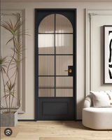 Ventanas y Puertas Corredizas de Aluminio con Diseño Interior Moderno, Arco Decorativo Francés Semicircular Curvo, Vidrio Templado