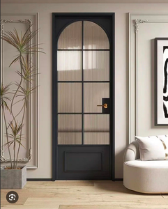 Finestre e Porte a Battente <span class=keywords><strong>in</strong></span> Lega di <span class=keywords><strong>Alluminio</strong></span> con Vetro Temperato, Design Moderno Francese, Arco Decorativo Semicircolare Curvo per Interni - Product Image 1