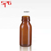 Bouteille en verre ambré de haute qualité de 60 ml, légère, vide, pour sirop, avec bouchons ROPP