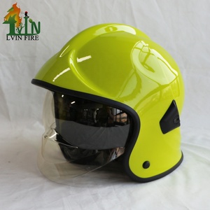 Casco de bombero marca LVIN FIRE, modelo <span class=keywords><strong>Gallet</strong></span> F1, color verde limón, aprobado por SOLAS para bomberos. - Product Image 1
