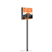 Boîte lumineuse rectangulaire suspendue à LED solaire en aluminium résistant aux intempéries pour affichage publicitaire extérieur pour stand d'exposition