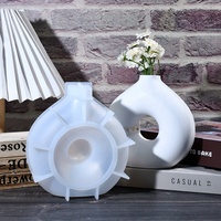 DM1105 Grand Moule en Silicone pour Pot de Fleurs en Béton Vase Résine, Moule de Coulée pour Bricolage Ciment, Affichage de Fleurs Séchées, Jardinière, Ornement, Artisanat