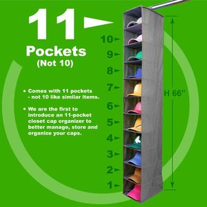 Convenient Foldable Closet Organizer Storage <b>Bag</b> for <b>Hat</b> & Baseball Caps Custom Thickness for Living Room & Bathroom Use - Product Image 2