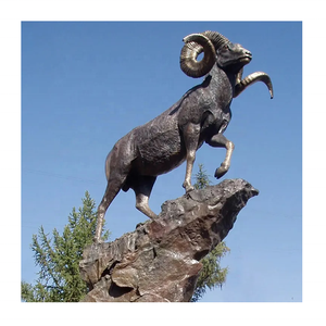 Decoración de jardín Tamaño real Bronce Cabra Escultura Animal Cabra Estatua - Product Image 4