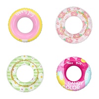 Bouée gonflable mignonne en forme de donut, motif fruits en PVC, pour la plage et la piscine, pour adultes et enfants, idéale pour les fêtes aquatiques estivales