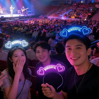 Serre-tête LED personnalisable clignotant, options multicolores, idéal pour les fêtes, vente en gros disponible pour anniversaires et concerts