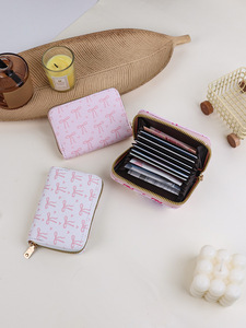 <span class=keywords><strong>Portefeuille</strong></span> <span class=keywords><strong>portable</strong></span> pour femme SH0297 Weeks, porte-cartes de crédit, fermeture éclair incurvée, en cuir PU, avec fenêtre d'identification, étui de voyage pour cartes - Product Image 6