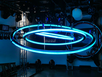 Cabrestante cinético Pro Stage de 8KG con sistema de anillo de elevación LED DMX, tira LED de matriz de Material de aluminio redondo para discoteca, fiesta, discoteca