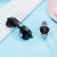 Coffret Cadeau Affaires Montre et Lunettes de Soleil pour Homme – Design Métallique Moderne et Simple, Protection Solaire, Deux Pièces – Stock Usine, Vente en Gros