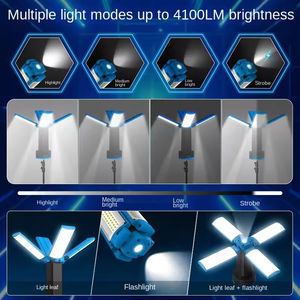 <span class=keywords><strong>Lampe</strong></span> de travail LED rechargeable 4100 lumens avec trépied pour inspection automobile, camping, <span class=keywords><strong>chantier</strong></span> et jardin - Product Image 5