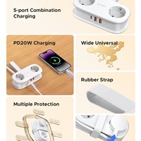 Prise de courant industrielle de table personnalisée en usine OEM ODM UE 2 prises USB PD20W 10A en PC ignifuge pour bureau